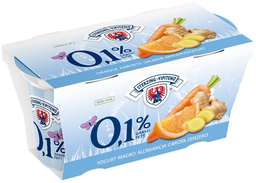 Sterzinger Magermilchjoghurt 0,1% - 125gx2 - Orange/Karotte/Ingwer