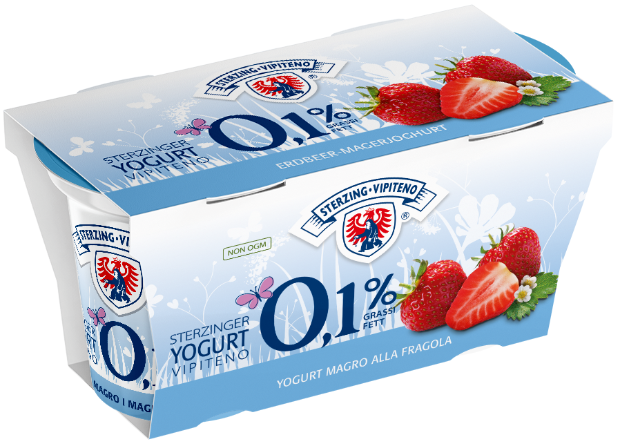 Magermilchjoghurt 0,1% - 125g x 2 - Erdbeer