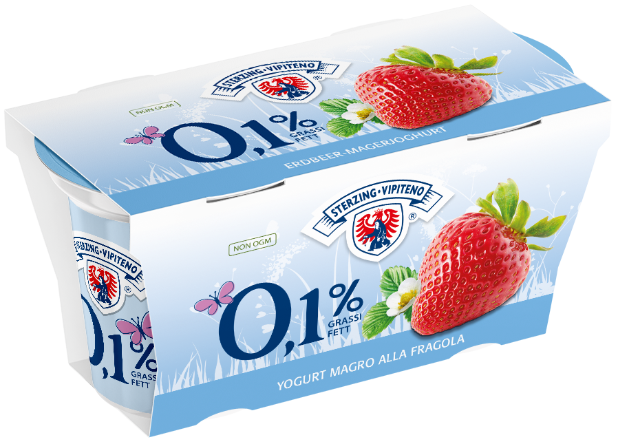 Magermilchjoghurt 0,1% - 125g x 2 - Erdbeer