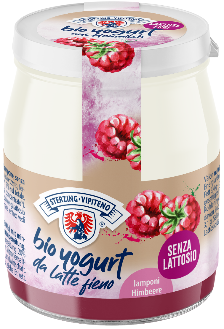 Bio Vollmilchjoghurt aus Heumilch g.t.S. Laktosefrei - Himbeere