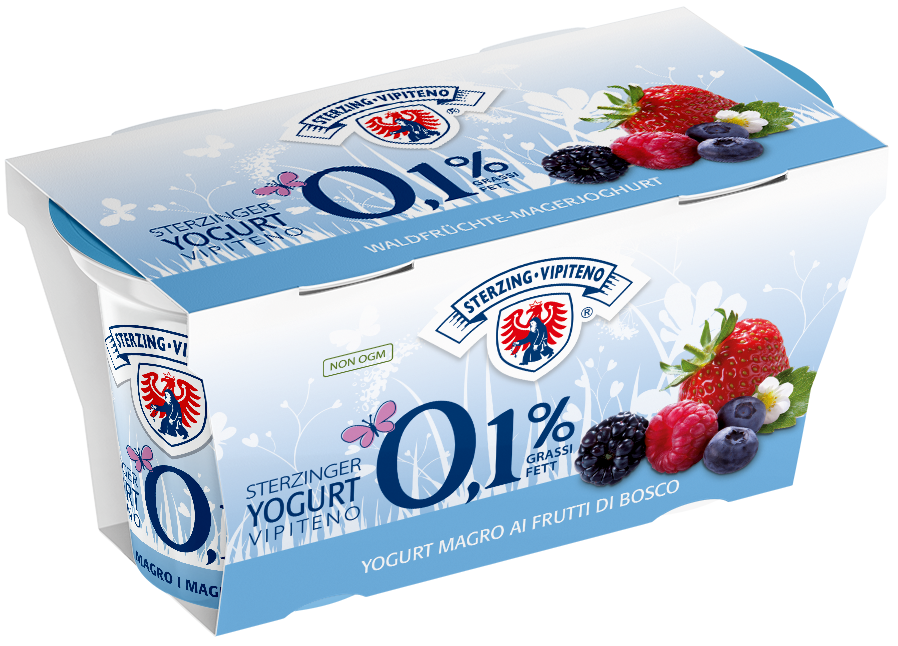 Magermilchjoghurt 0,1% - 125g x 2 - Waldfrüchte