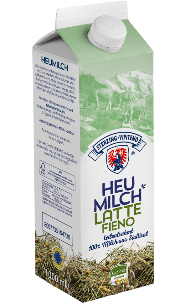 Sterzinger Heumilch - frisch, pasteurisiert und teilentrahmt - 1 lt