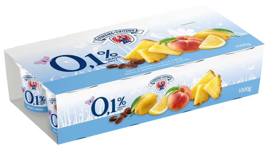 MAGERMILCHJOGHURT 0,1% - 125G X 8 - KAFFEE | ANANAS | PFIRSICH | ZITRONE – GLUTENFREI