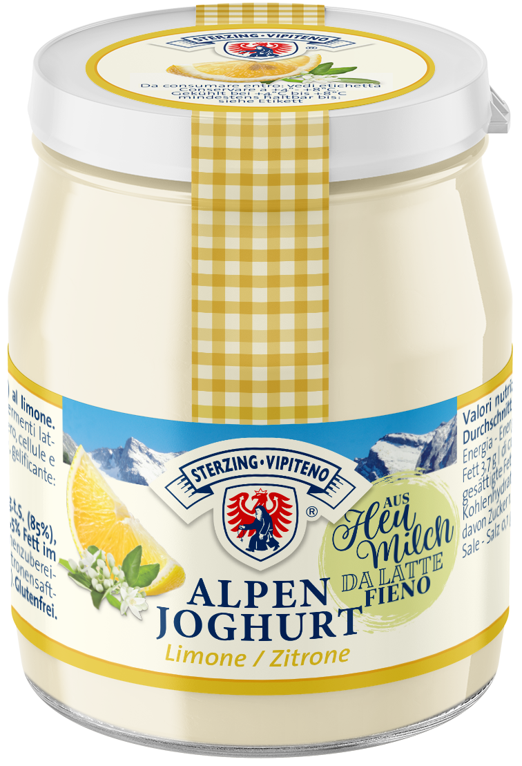 Alpenjoghurt Glas aus Heumilch g.t.S. - 150g - Zitrone