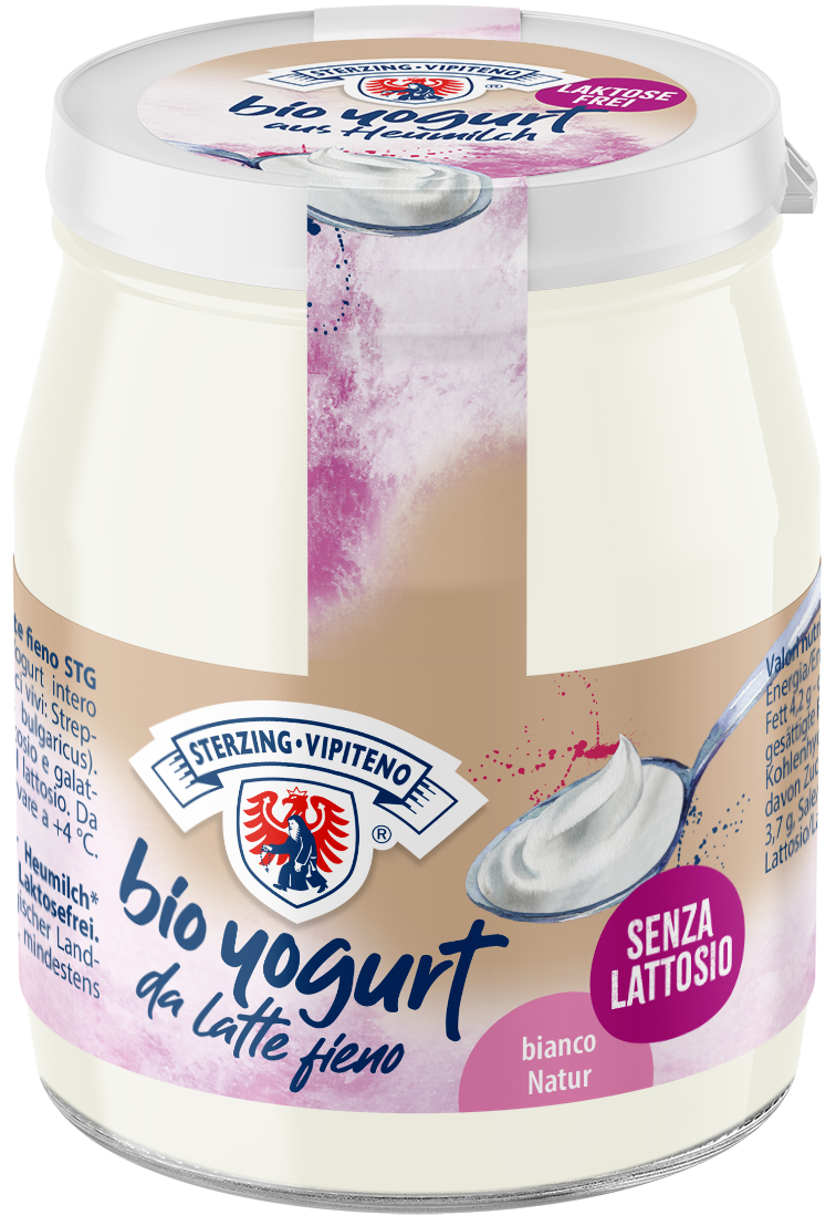 Sterzinger Bio Vollmilchjoghurt aus Heumilch g.t.S. Glas laktosefrei - 150g - Natur