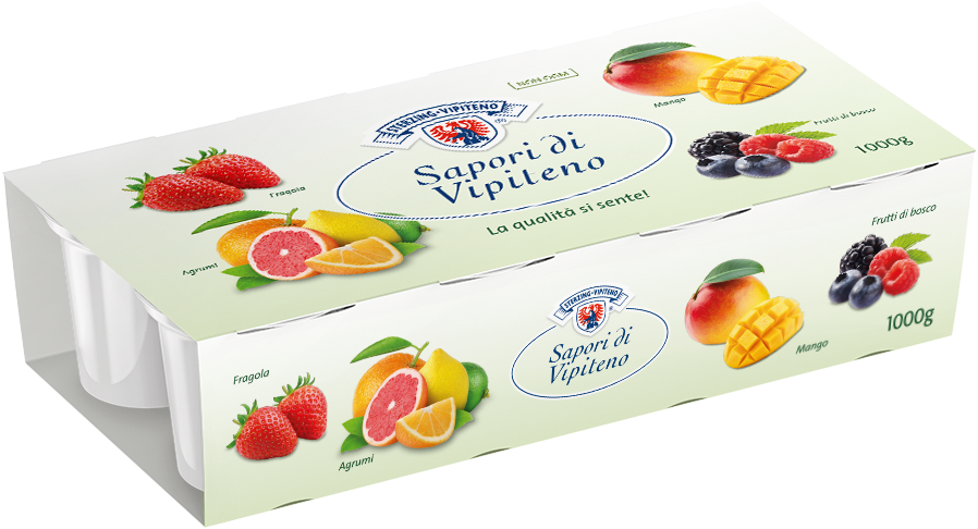 Joghurt Sterzinger Köstlichkeiten - 125g x 8 - Erdbeere | Mango | Waldfrüchte | Zitrusfrüchte