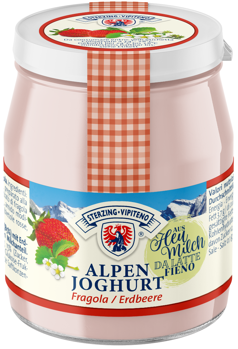Alpenjoghurt Glas aus Heumilch g.t.S. - 150g - Erdbeer