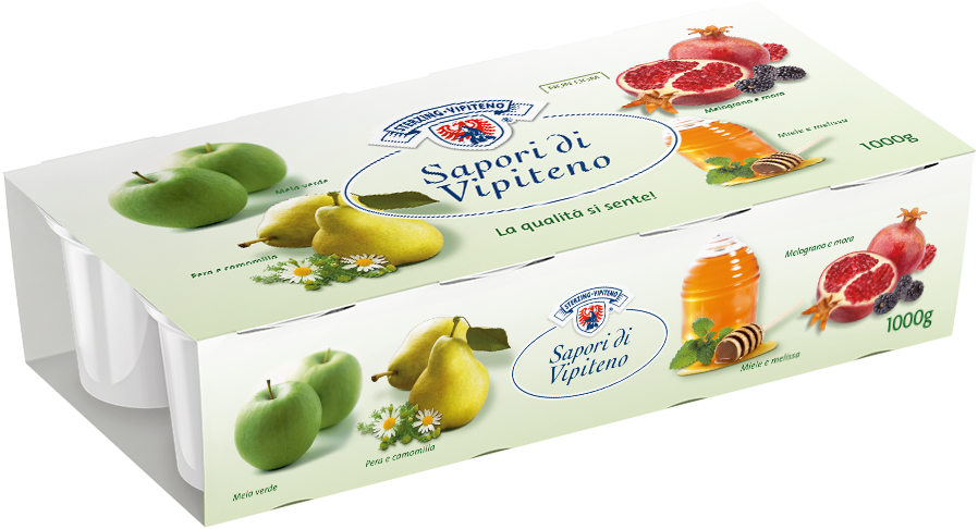 Joghurt Sterzinger Köstlichkeiten - 125g x 8 - Honig-Melisse | Birne-Kamille | Grüner Apfel | Granatapfel – Brombeere