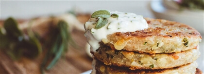 Joghurtpuffer mit Dip