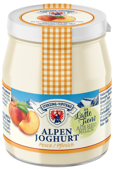 Alpenjoghurt Glas aus Heumilch g.t.S.  - 150g - Pfirsich