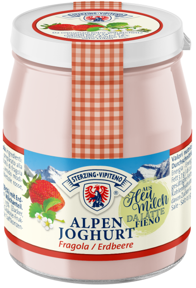 Alpenjoghurt Glas aus Heumilch g.t.S. - 150g - Erdbeer