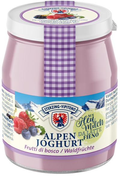 Alpenjoghurt Glas aus Heumilch g.t.S. - 150g - Waldfrüchte