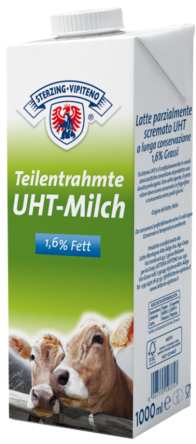 H-Milch UHT teilentrahmt - 1,6% - 1l